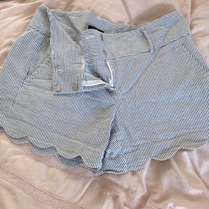 Ann Taylor blue/white striped shorts.